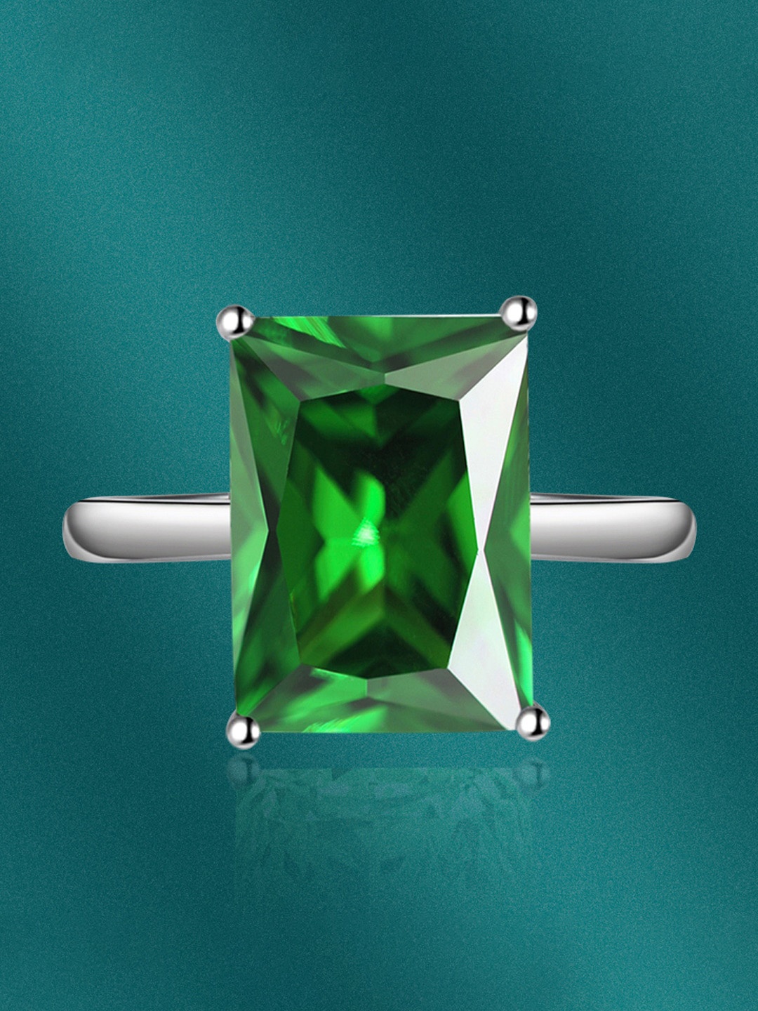 

Designs & You Silver-Plated CZ-Studded Adjustable Finger Ring