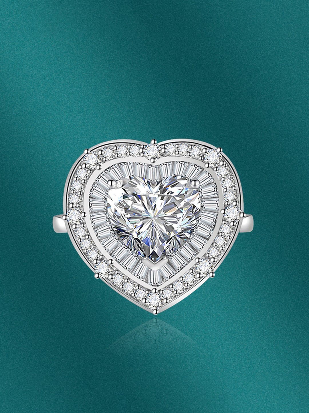

Designs & You Silver-Plated CZ-Studded Adjustable Finger Ring