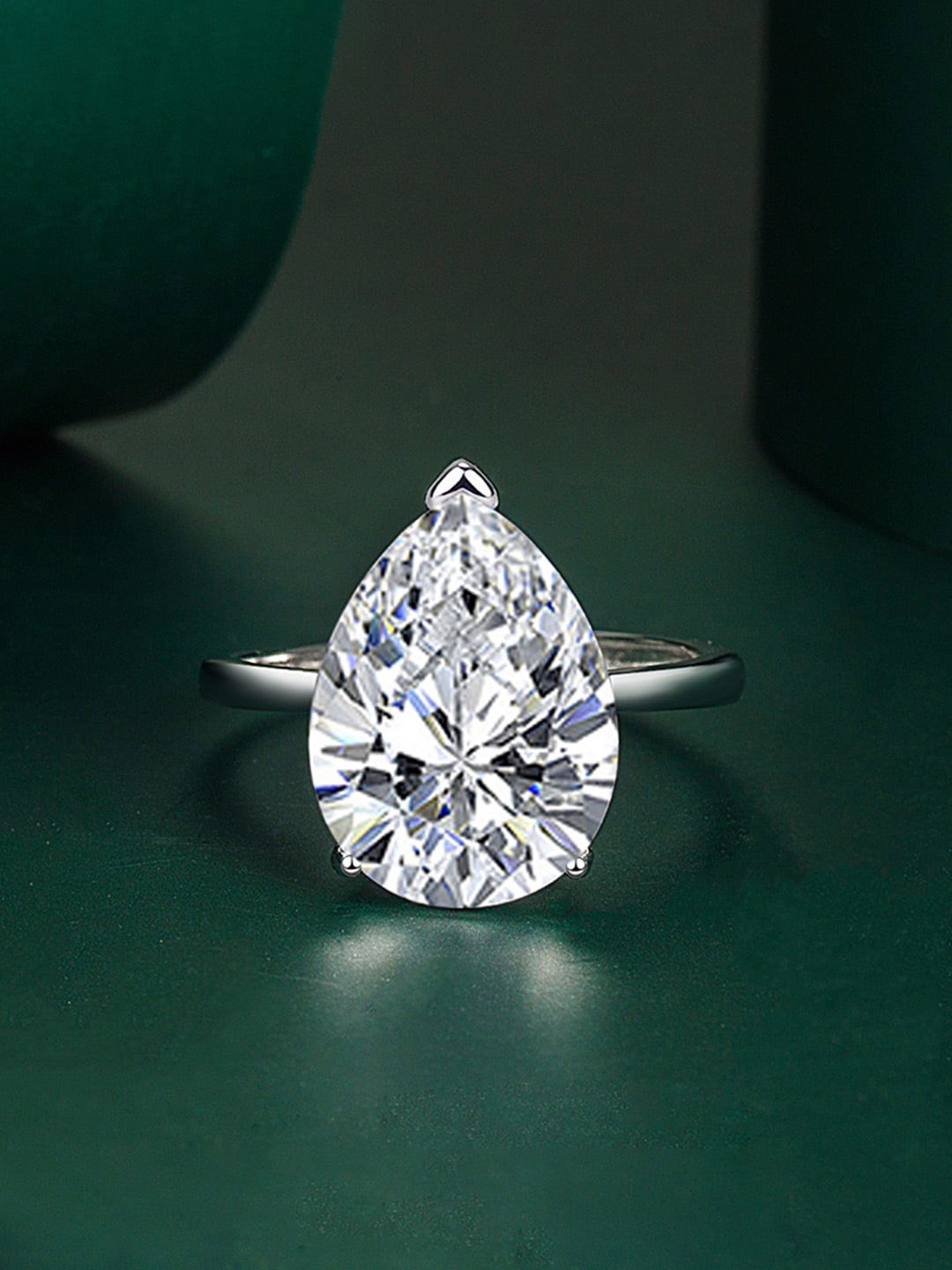 

Designs & You Silver-Plated CZ-Studded Adjustable Finger Ring