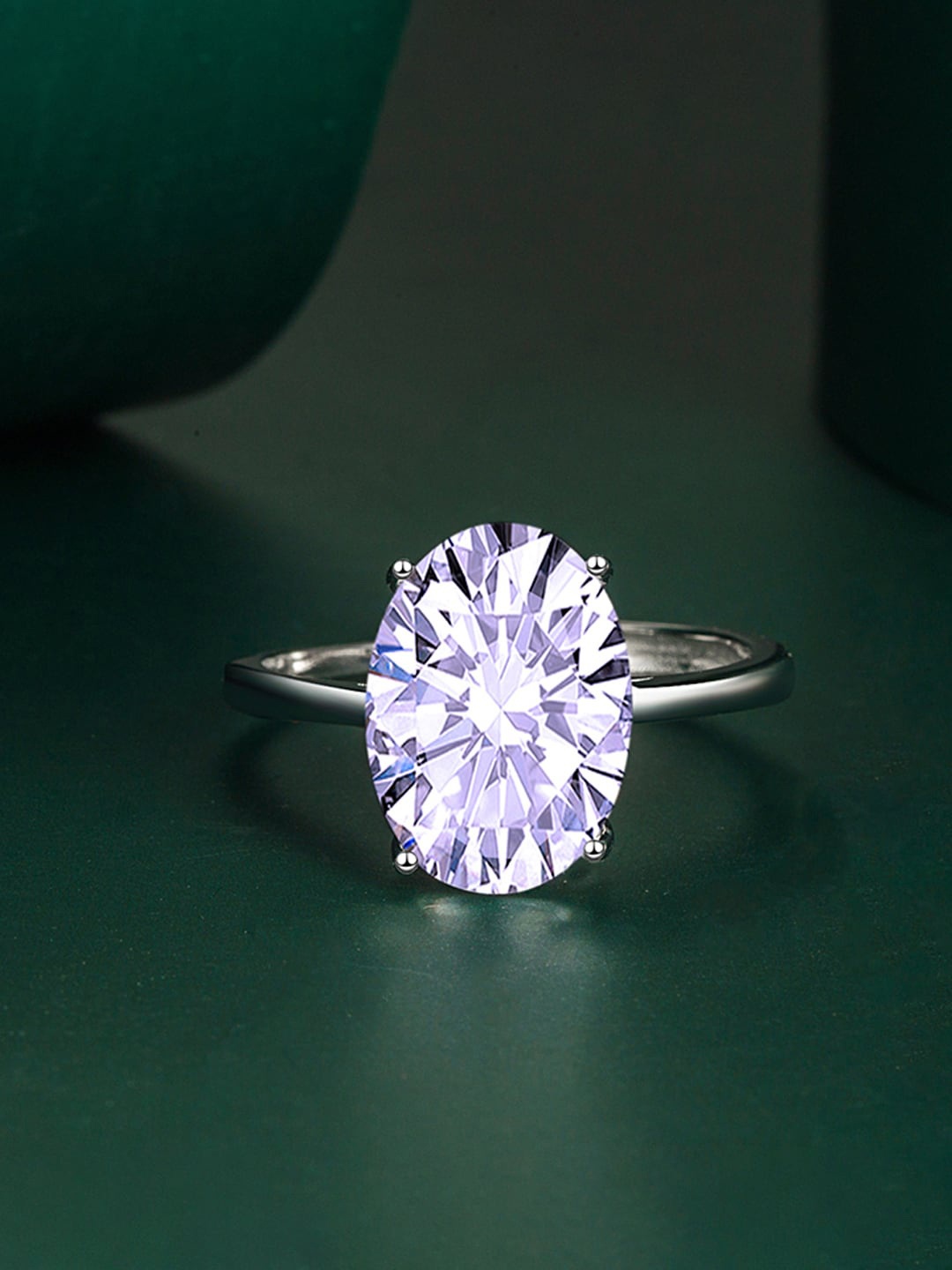 

Designs & You Silver-Plated CZ-Studded Adjustable Finger Rings