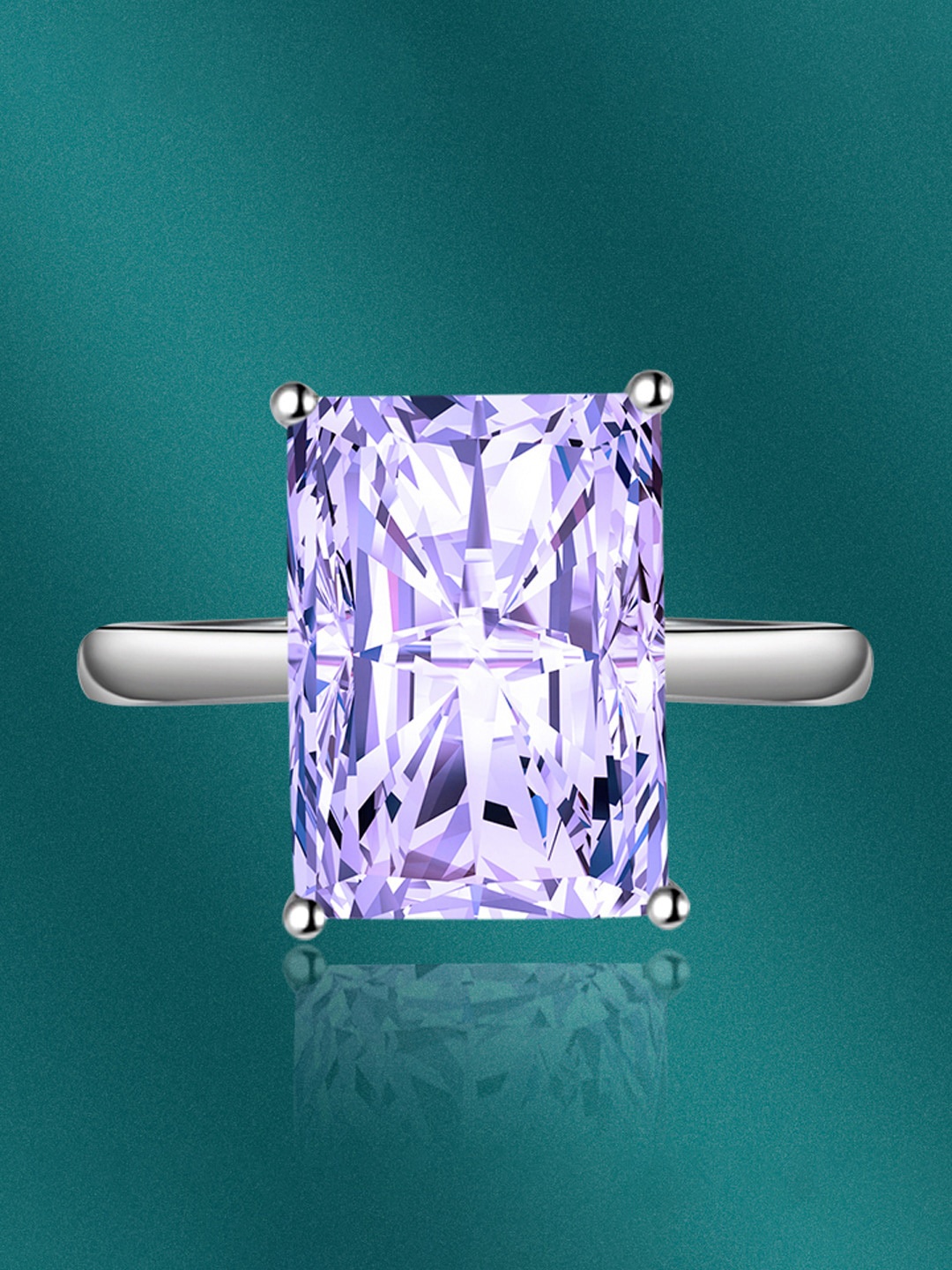 

Designs & You Silver-Plated CZ-Studded Adjustable Finger Rings