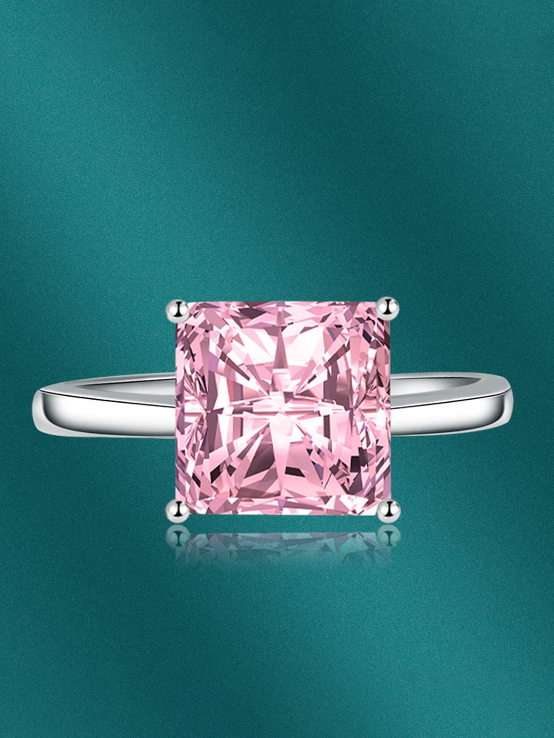 

Designs & You Silver-plated CZ-studded Adjustable Finger Ring