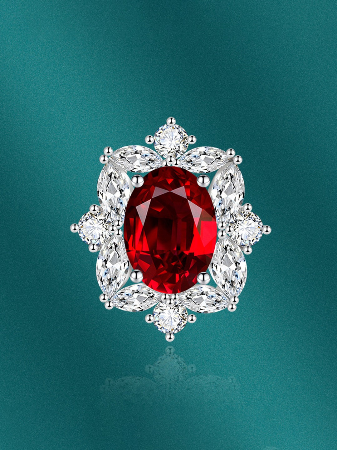 

Designs & You Silver-Plated CZ-Studded Adjustable Finger Rings