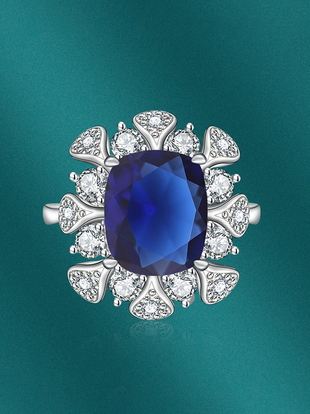 

Designs & You Silver-Plated CZ-Studded Adjustable Finger Rings