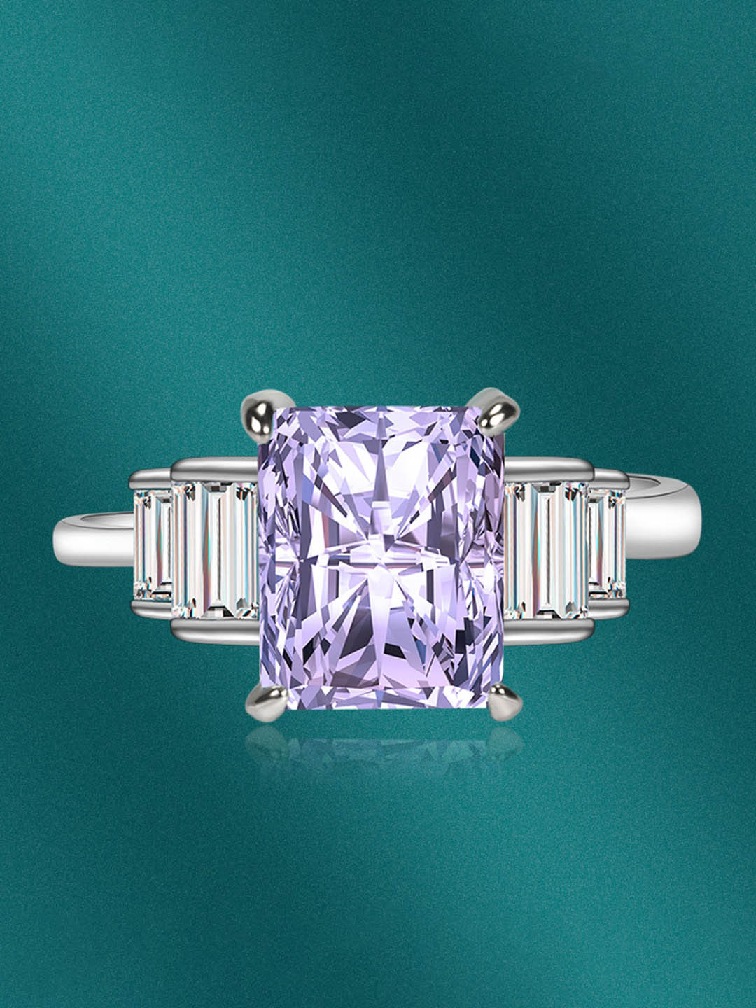 

Designs & You Silver-Plated CZ-Studded Adjustable Finger Ring
