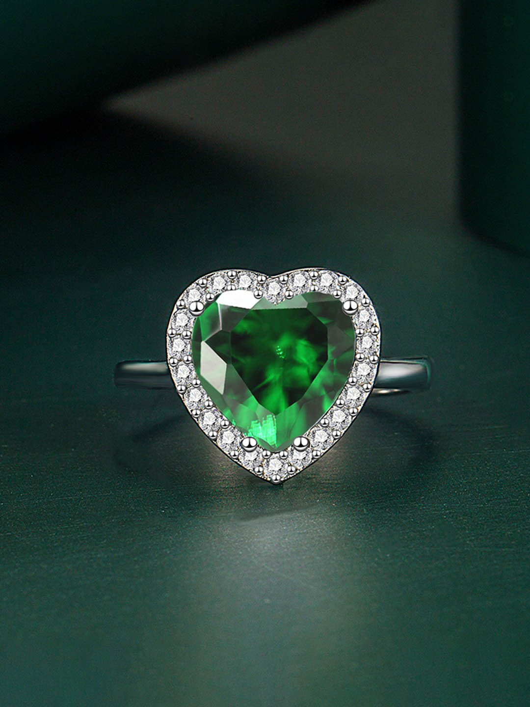 

Designs & You Silver-plated Cubic Zirconia-studded Adjustable Finger Ring