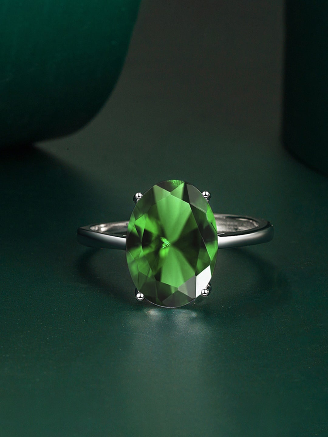 

Designs & You Silver-plated Cubic Zirconia-studded Adjustable Finger Ring