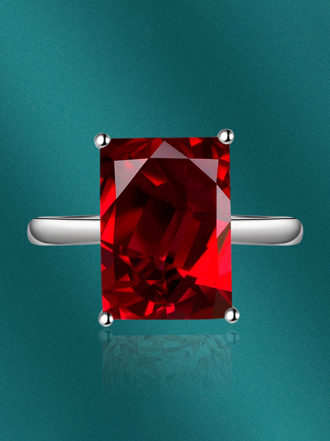 

Designs & You Silver-Plated CZ-Studded Adjustable Finger Ring