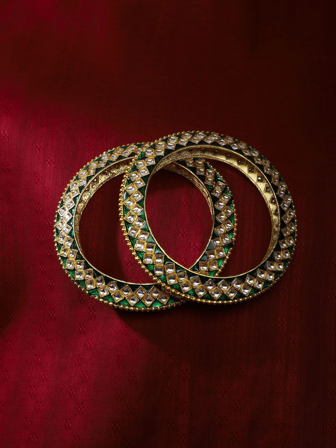 

The Pari Set Of 2 Gold-plated Kundan-studded Bangles