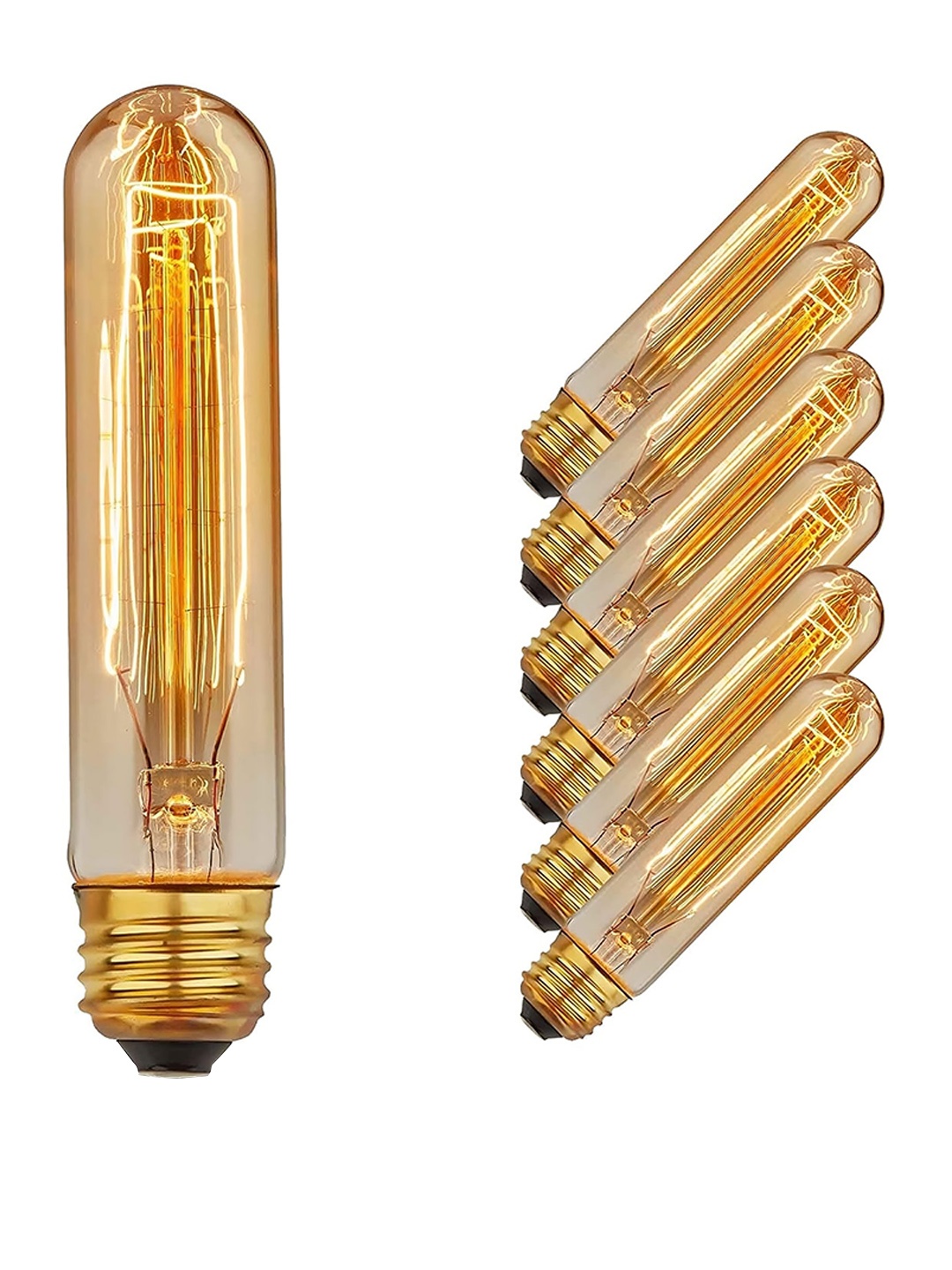 

SANDED EDGE Yellow 5 Pieces Glass Filament Bulbs