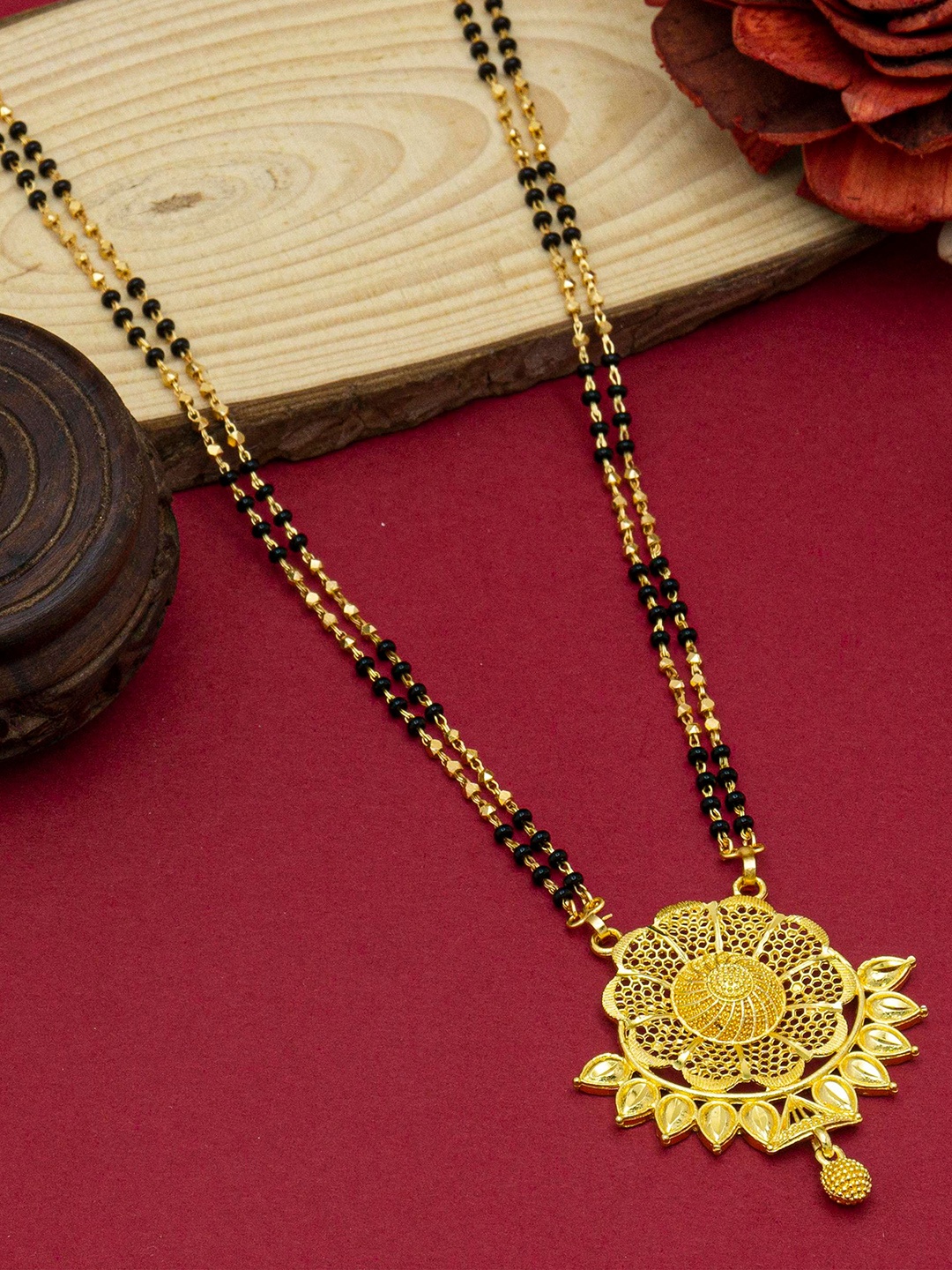 

Ramdev Art Fashion Jwellery Gold-Plated Beaded Mangalsutra