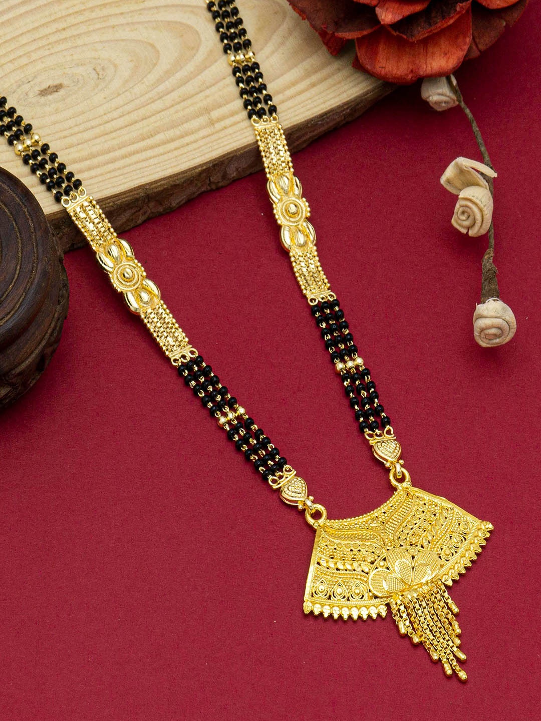 

Ramdev Art Fashion Jewellery Gold-Plated Beaded Mangalsutra