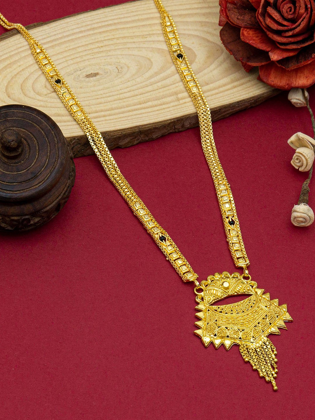 

Ramdev Art Fashion Jwellery Gold-Plated Beaded Mangalsutra