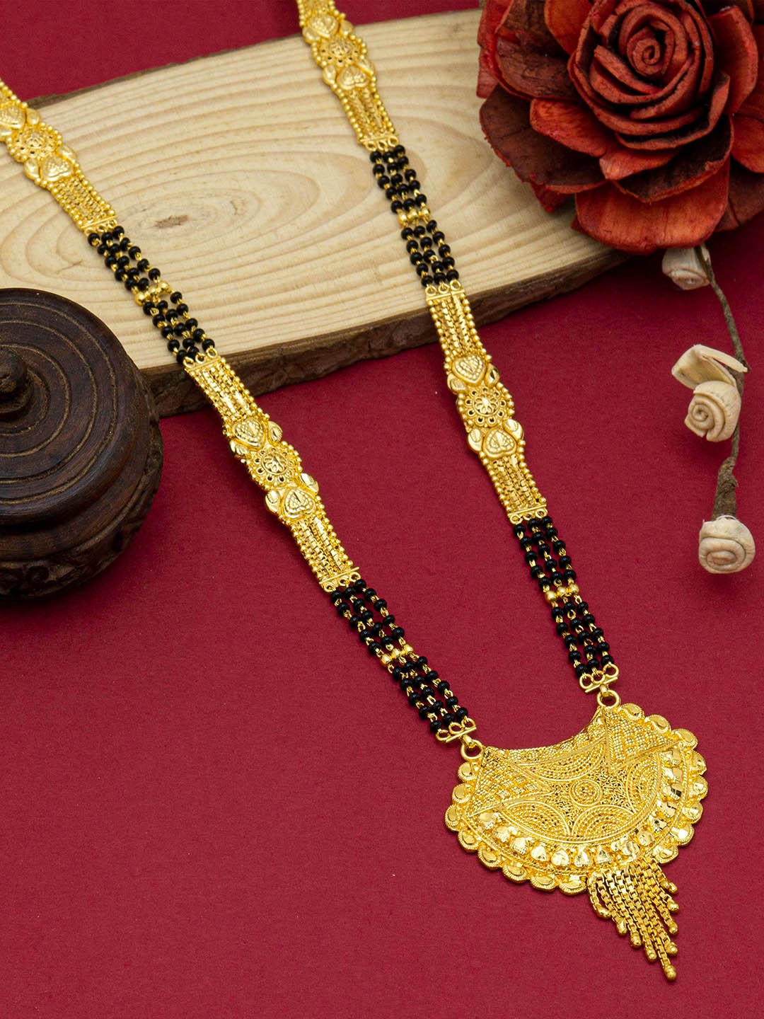 

Ramdev Art Fashion Jwellery Gold-Plated Beaded Mangalsutra