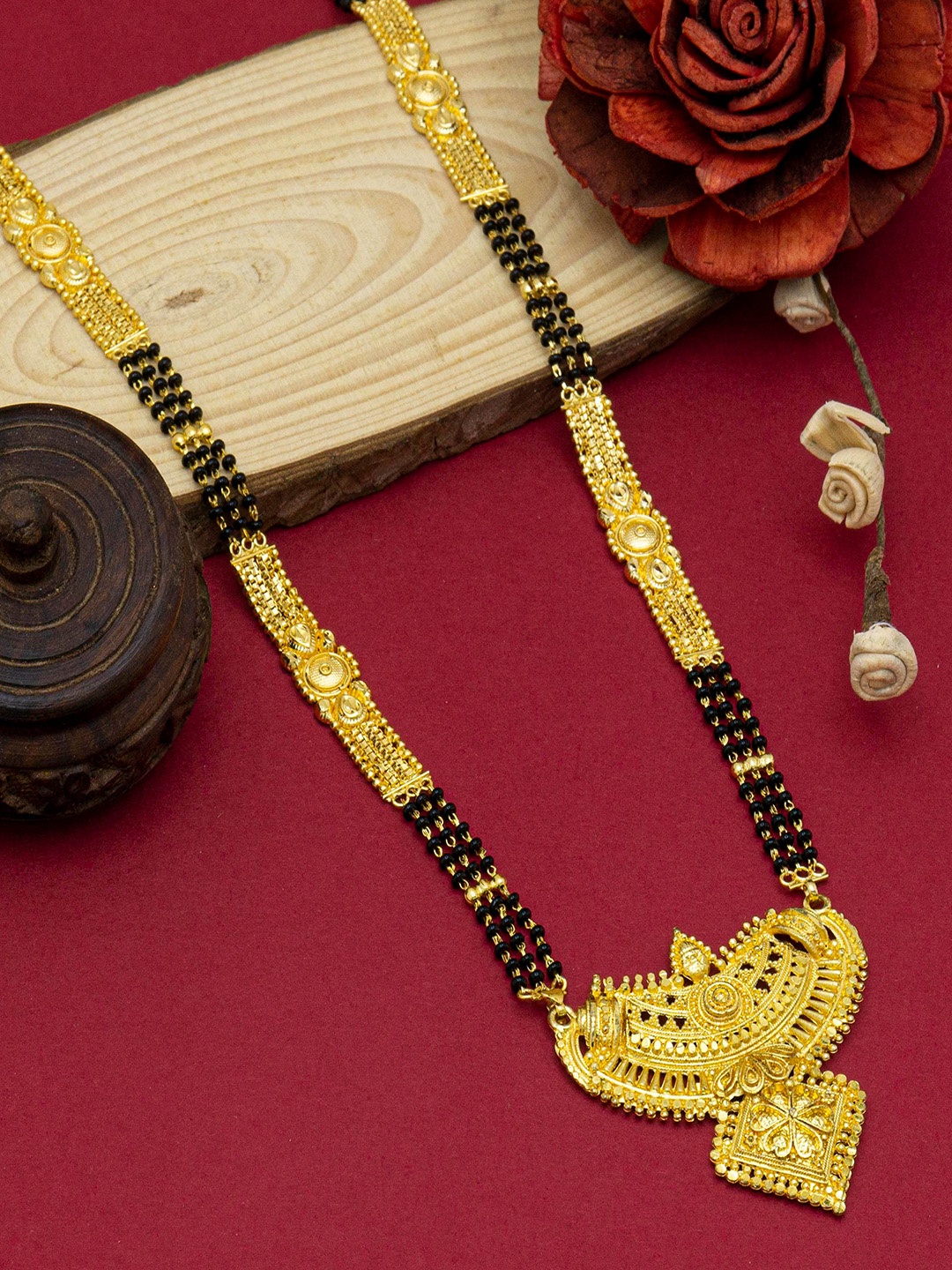 

Ramdev Art Fashion Jwellery Gold-Plated Beaded Mangalsutra