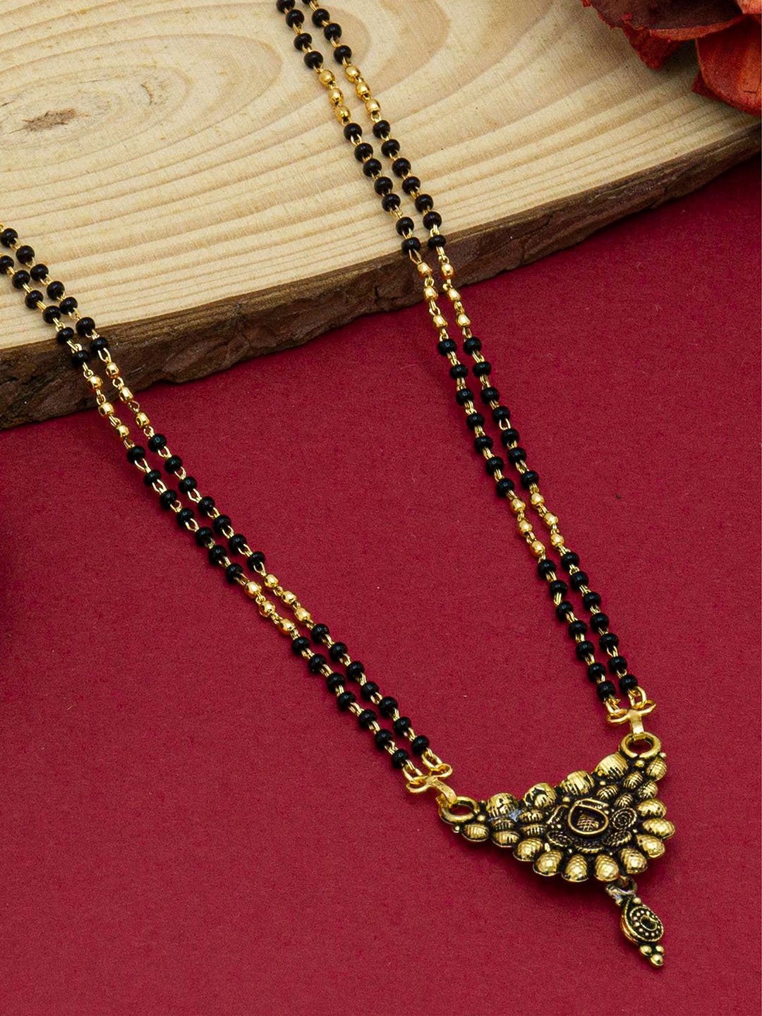 

Ramdev Art Fashion Jwellery Gold-Plated Beaded Mangalsutra