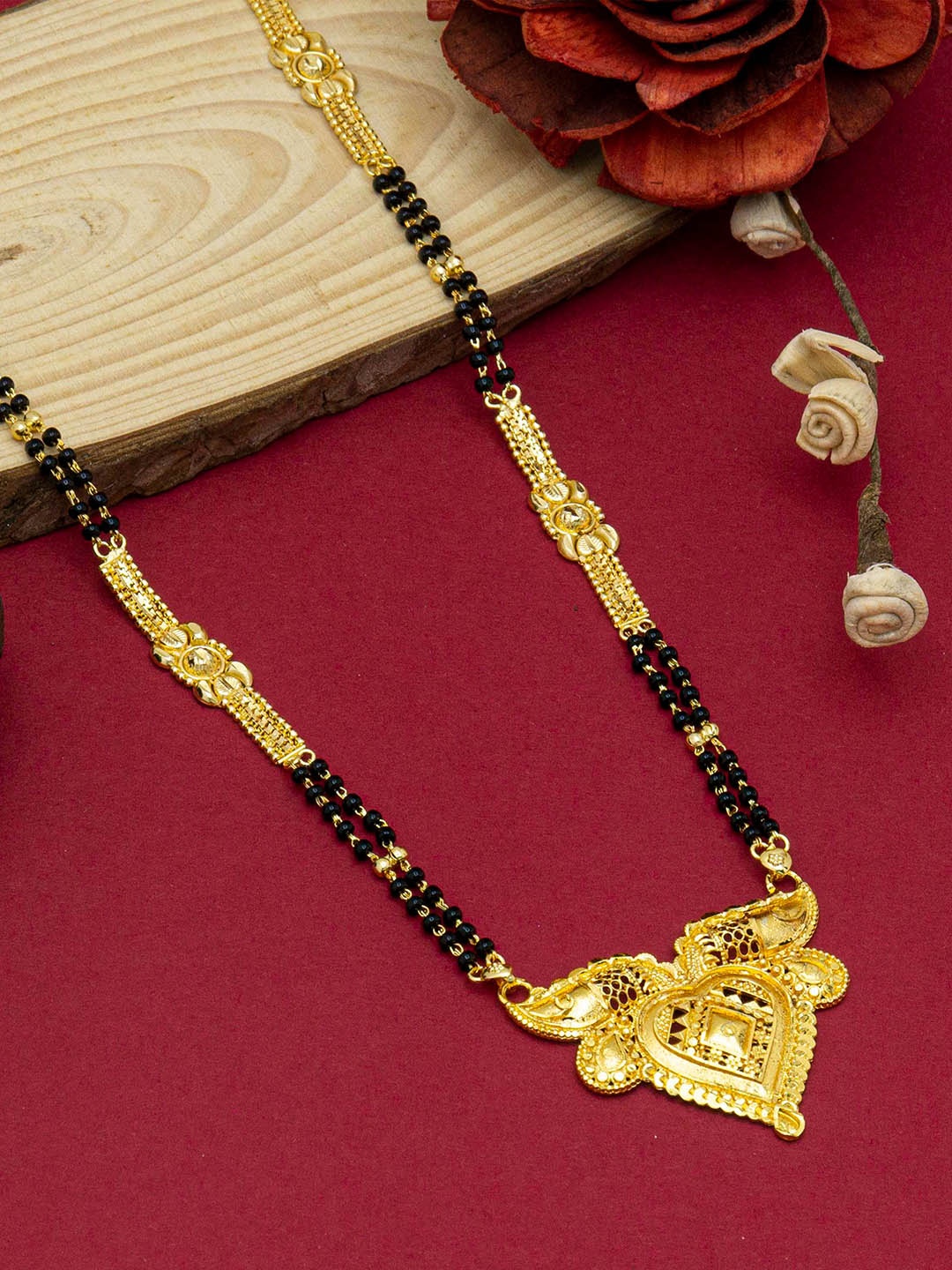 

Ramdev Art Fashion Jwellery Gold-Plated Beaded Mangalsutra