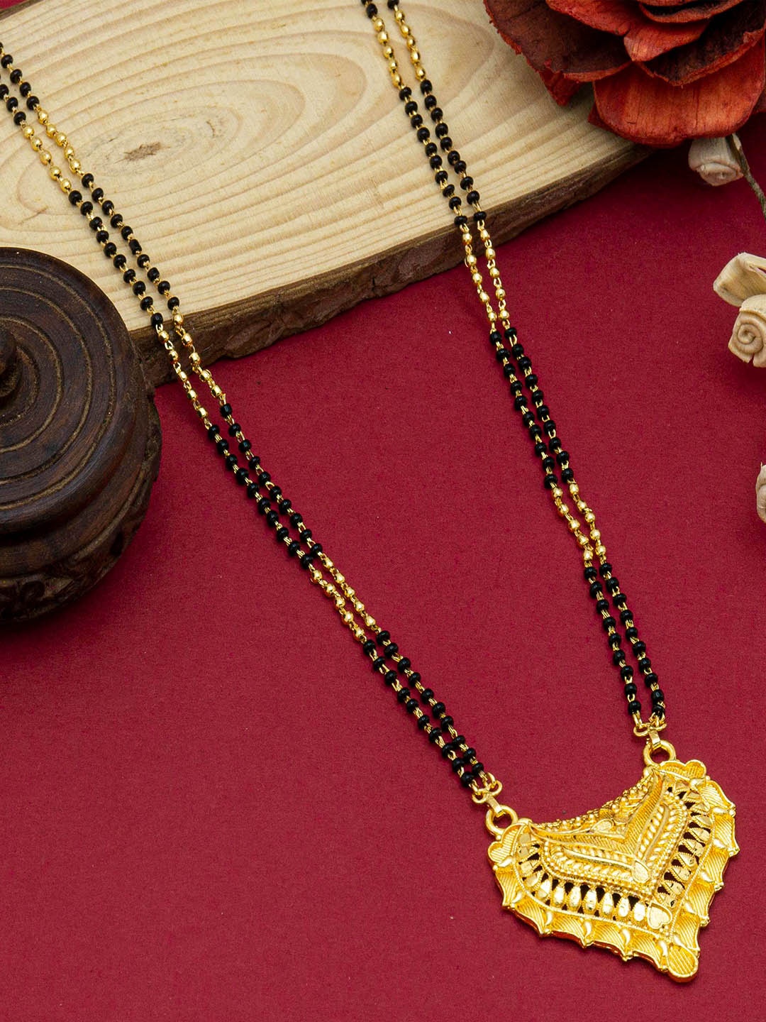

Ramdev Art Fashion Jwellery Gold-Plated Beaded Mangalsutra