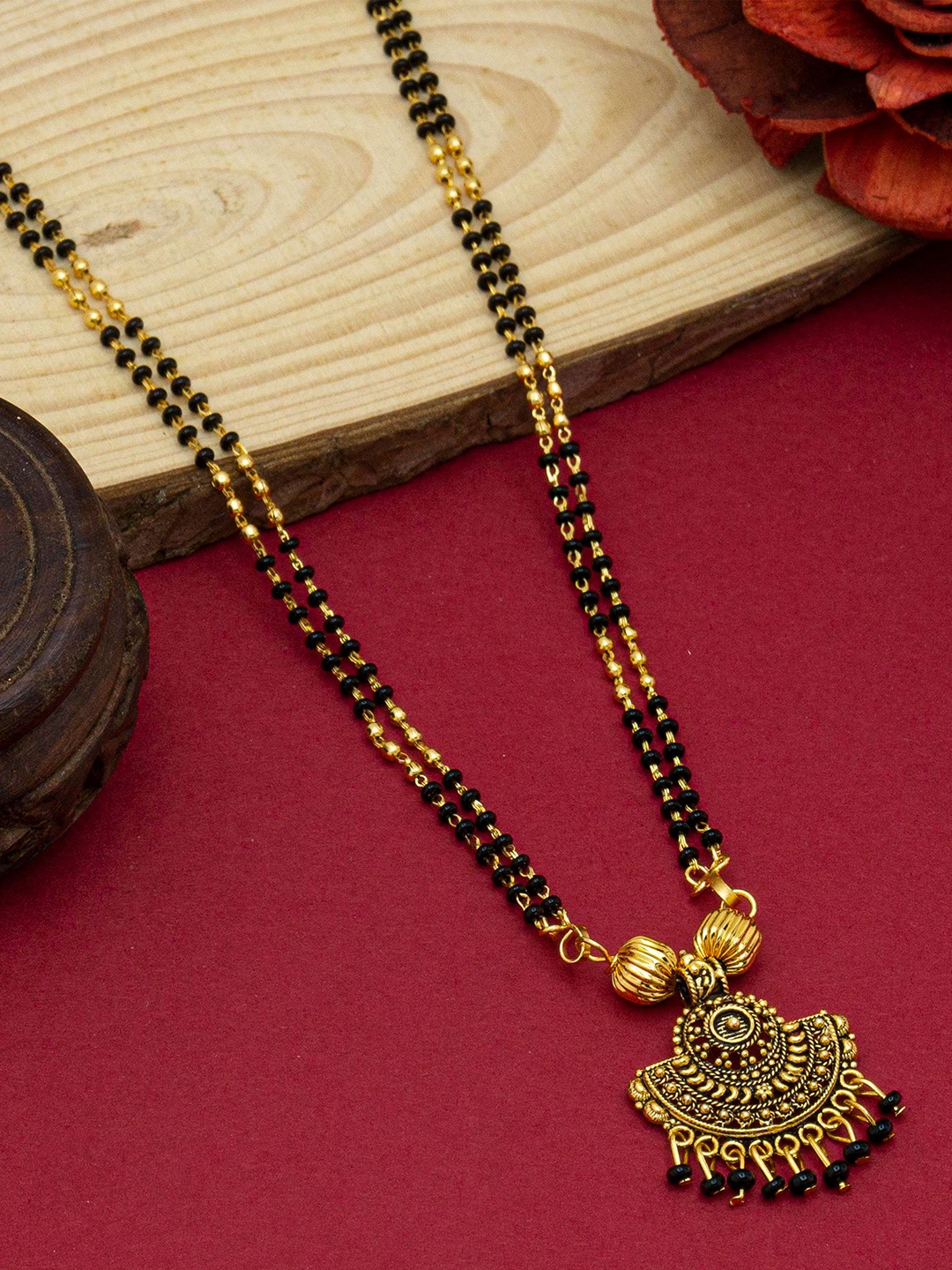 

Ramdev Art Fashion Jwellery Gold-Plated Beaded Mangalsutra