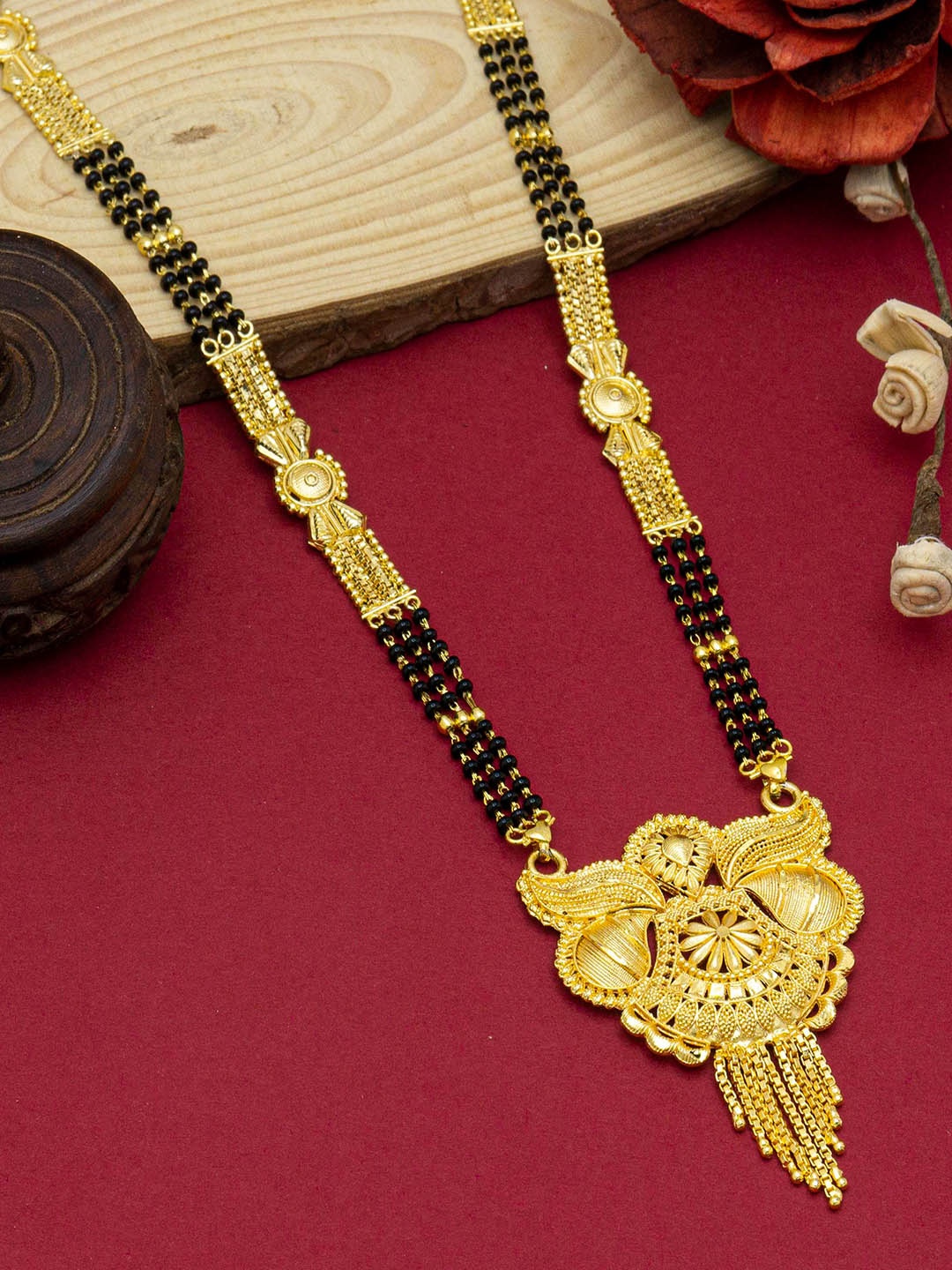 

Ramdev Art Fashion Jwellery Gold-Plated Beaded Mangalsutra