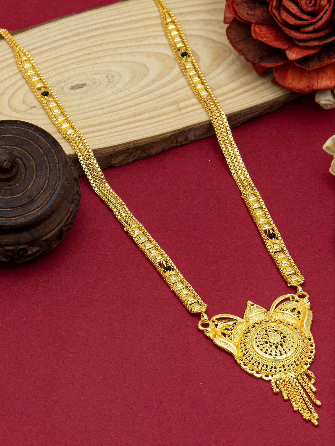 

Ramdev Art Fashion Jwellery Gold-Plated Beaded Mangalsutra