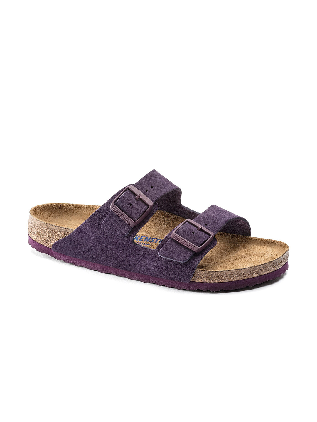 

Birkenstock Arizona Soft Footbed Narrow Width Suede Leather Two-strap Comfort Sandals, Purple