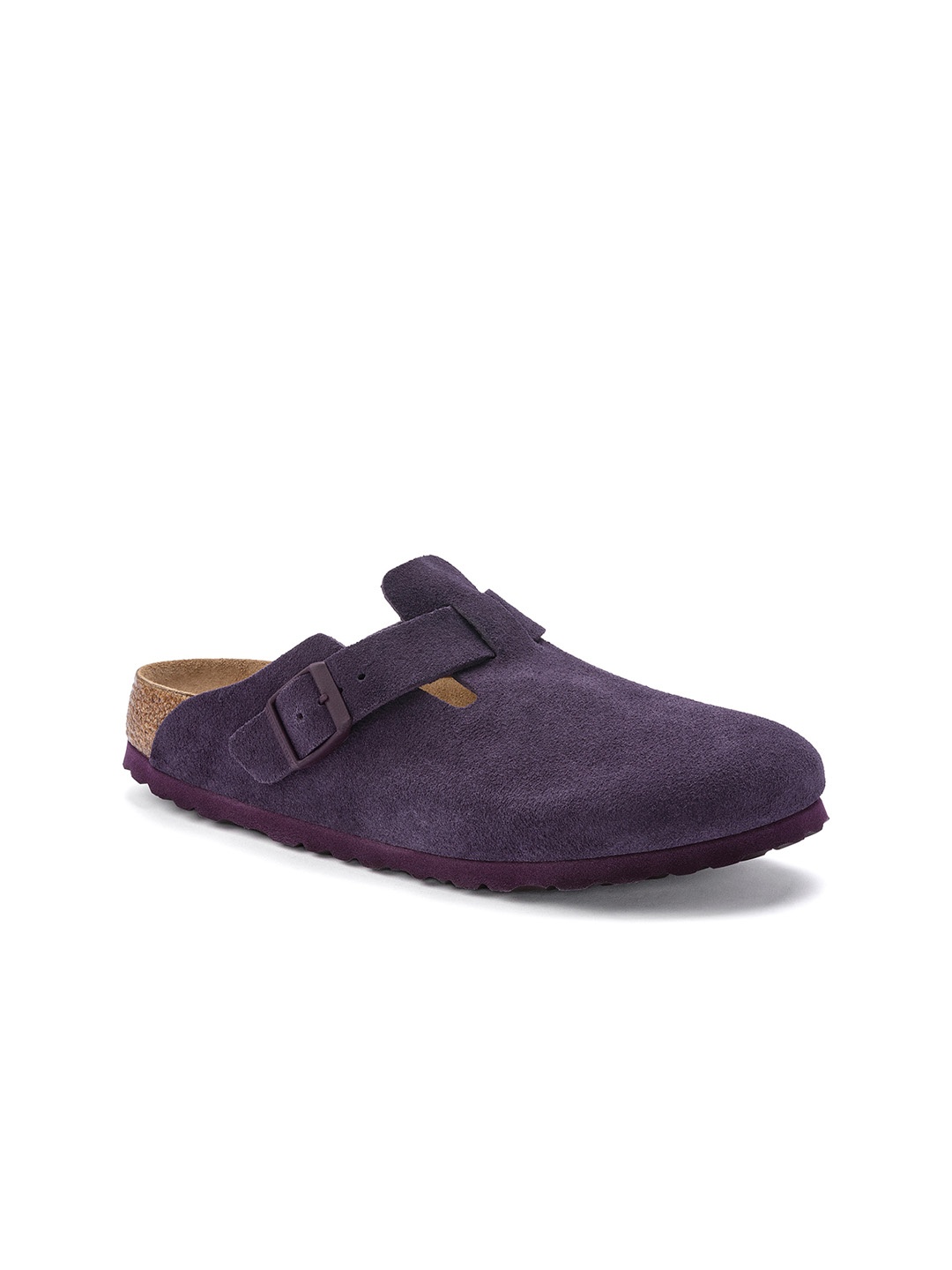 

Birkenstock Women Boston Soft Footbed Narrow Width Suede Leather Clogs, Purple