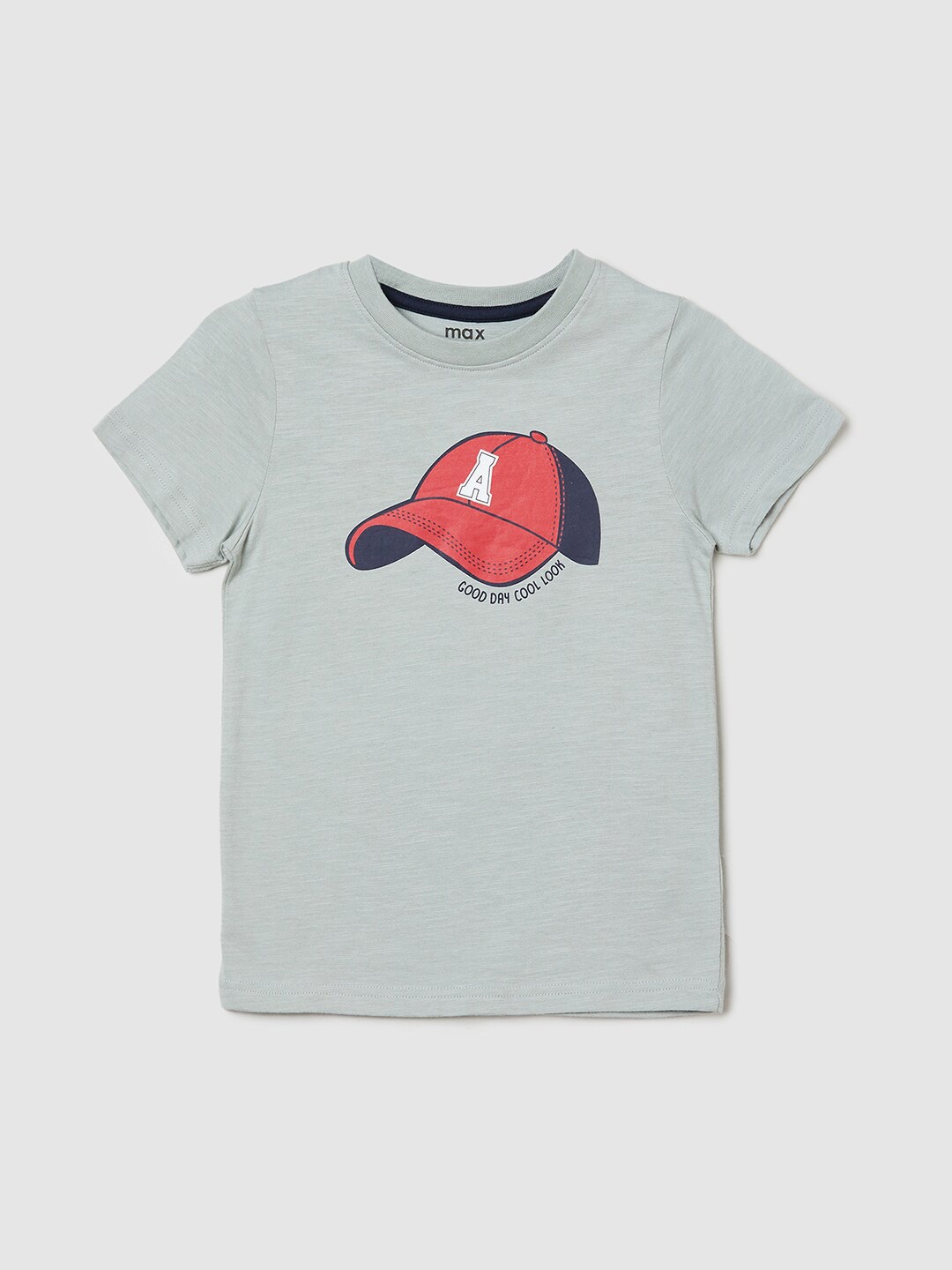 

max Boys Graphic Printed Pure Cotton T-shirt, Grey