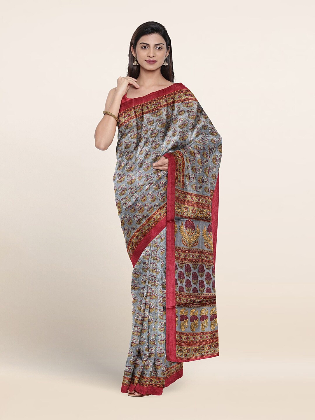 

Pothys Floral Printed Saree, Grey