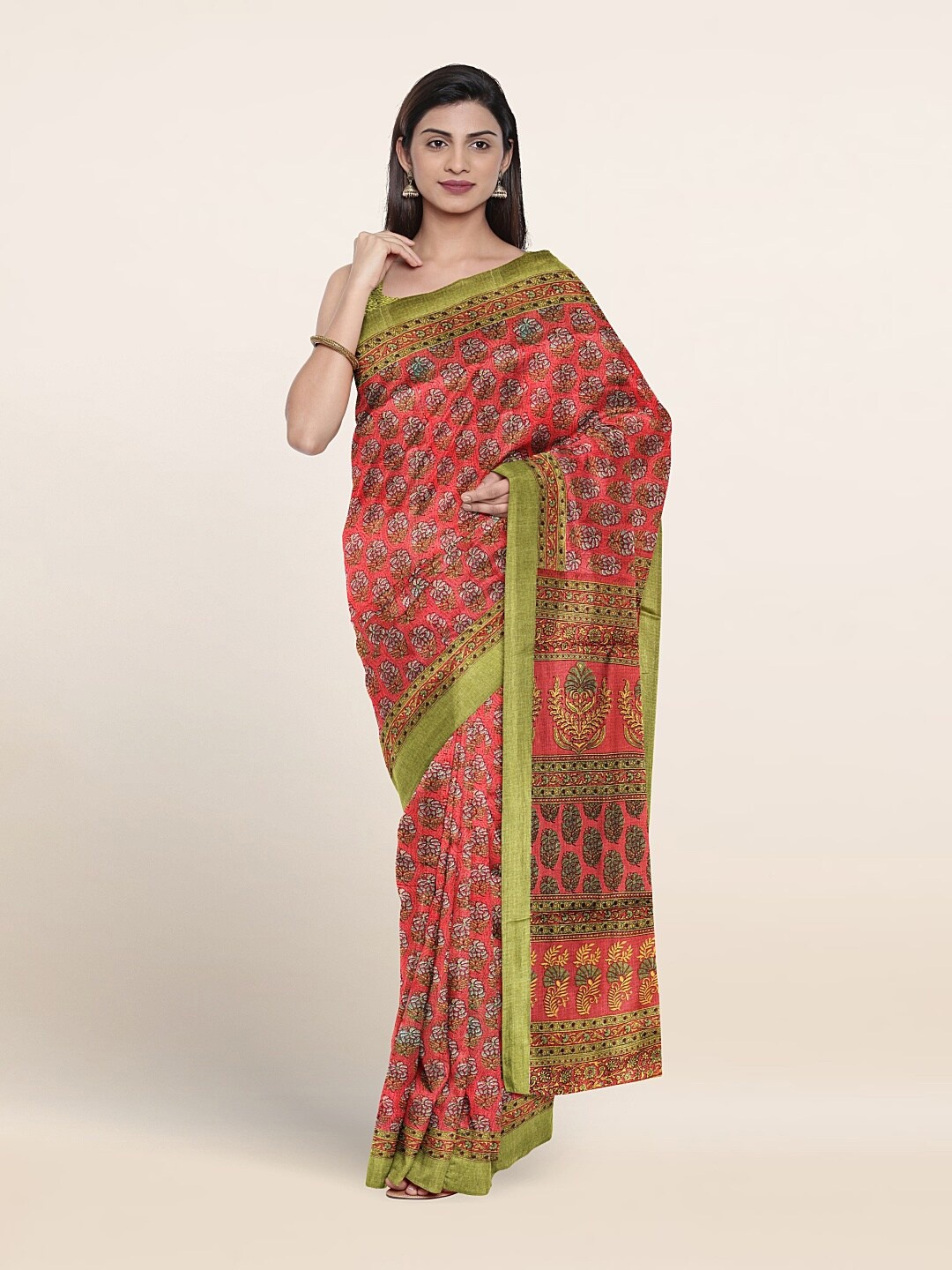 

Pothys Floral Printed Saree, Pink