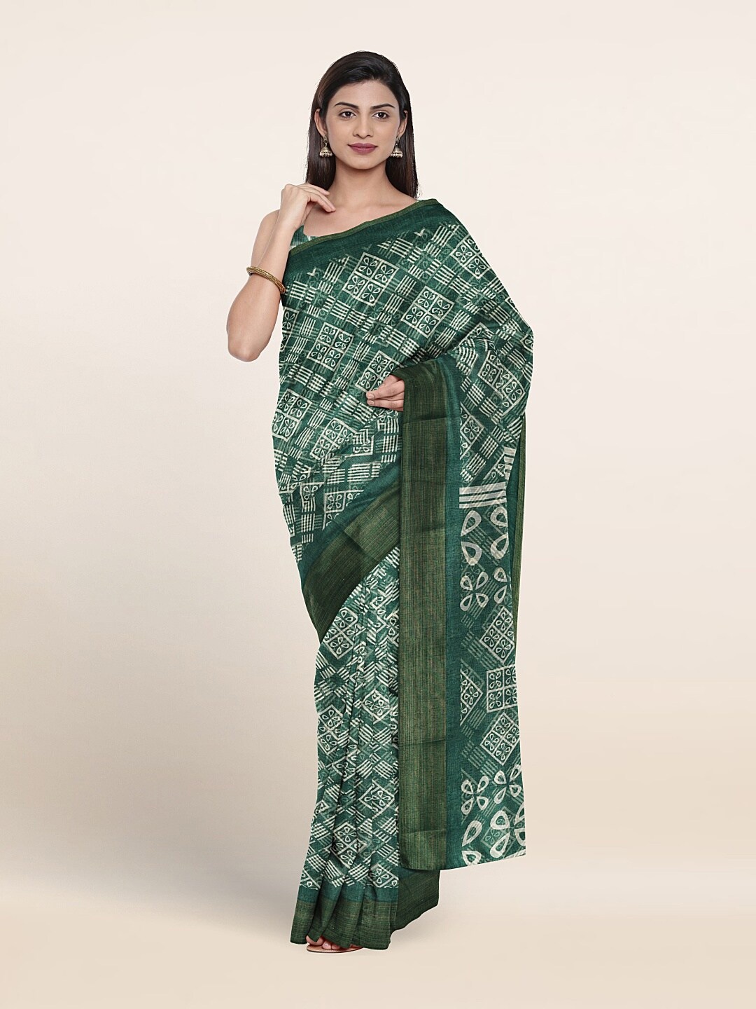 

Pothys Floral Printed Saree, Green