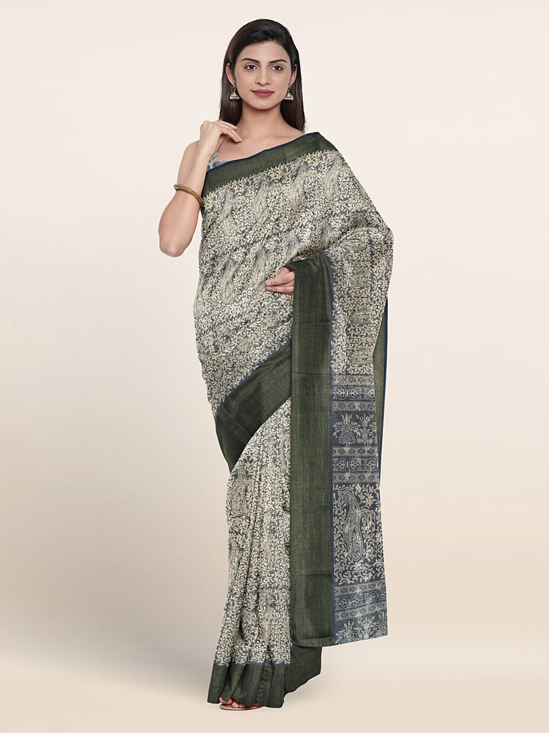 

Pothys Paisley Printed Saree, Blue