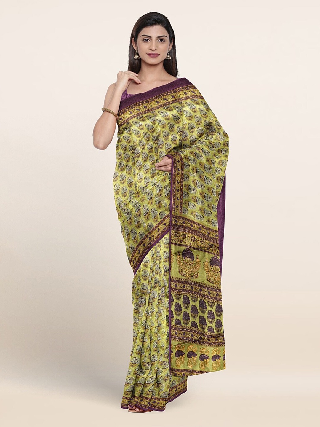 

Pothys Floral Printed Saree, Green