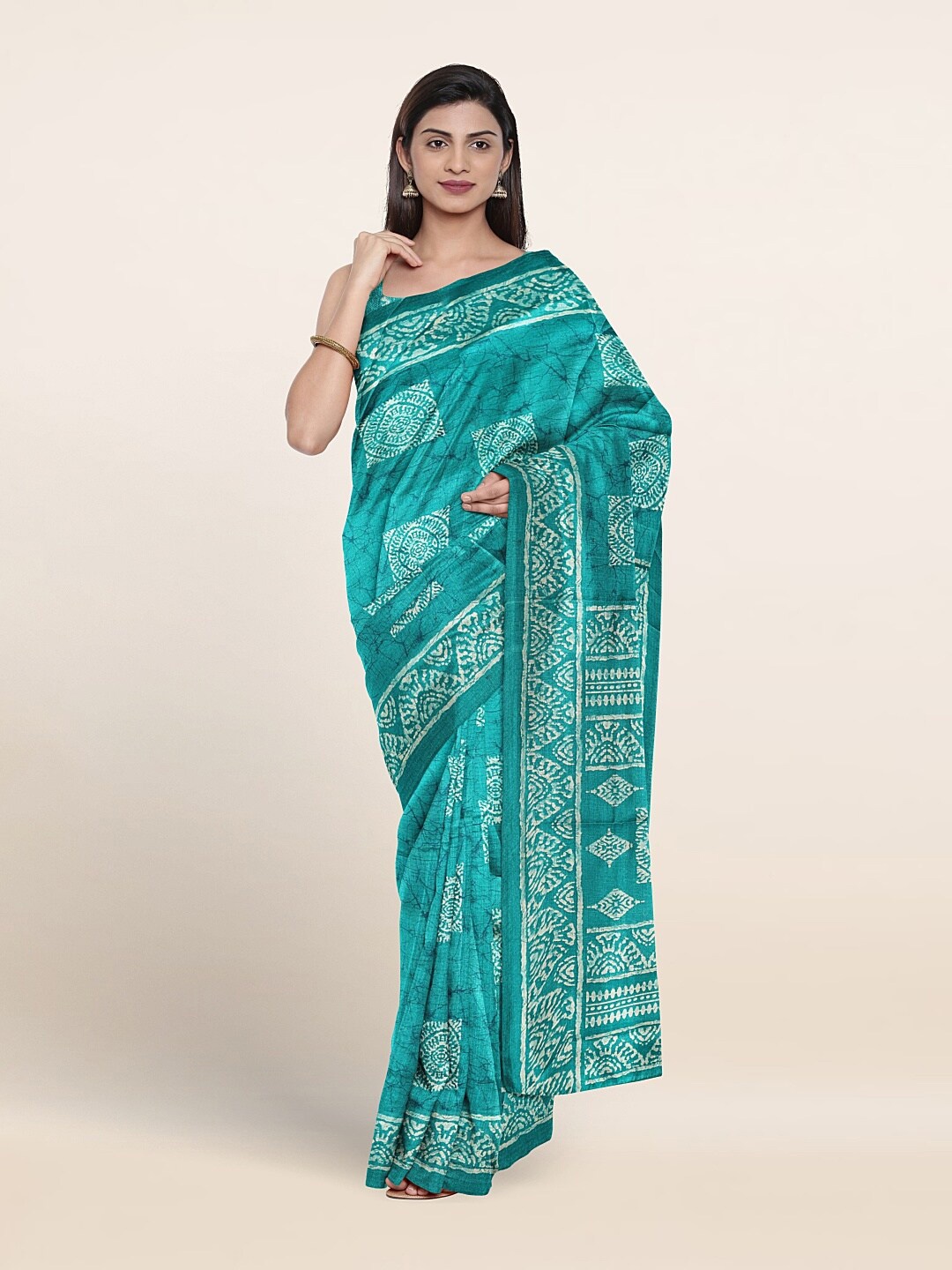 

Pothys Ethnic Motifs Printed Saree, Blue