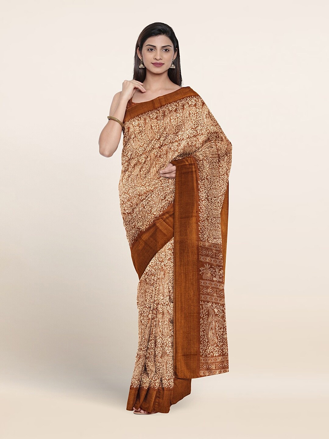 

Pothys Paisley Printed Saree, Rust