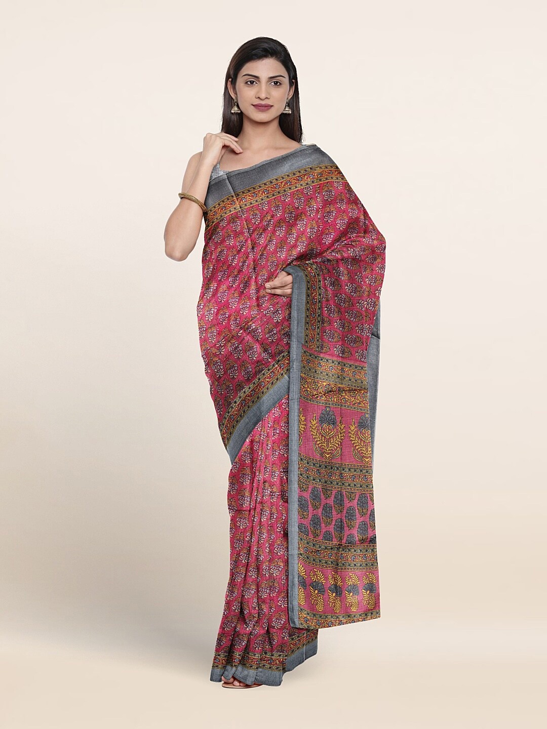 

Pothys Ethnic Motifs Printed Saree, Pink