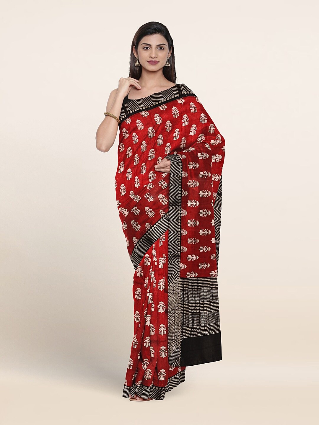 

Pothys Ethnic Printed Pure Cotton Saree, Red