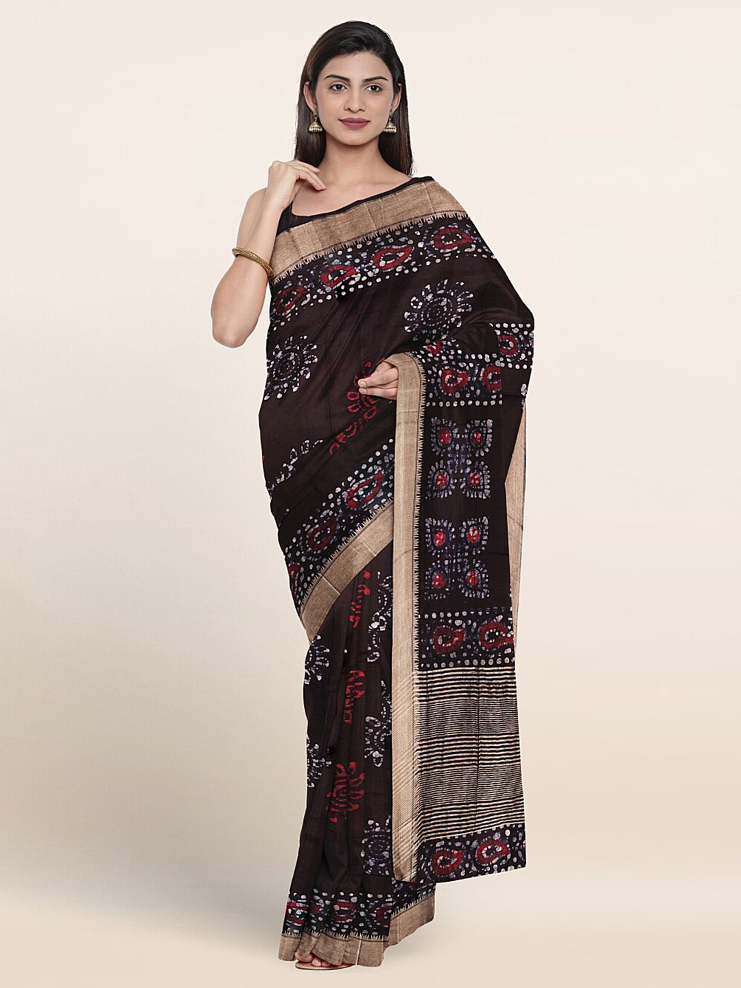 

Pothys Floral Zari Pure Cotton Saree, Purple