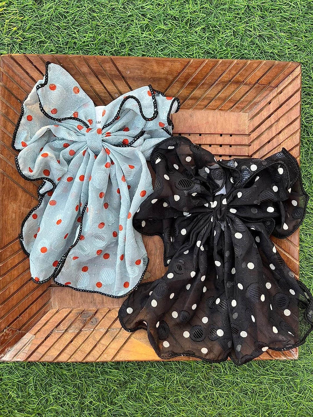 

CHRONEX Set of 2 Large Bow Alligator Hair Clips, Assorted