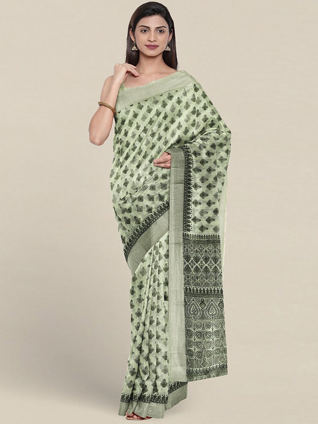 

Pothys Ethnic Motifs Woven Design Pure Cotton Saree, Green