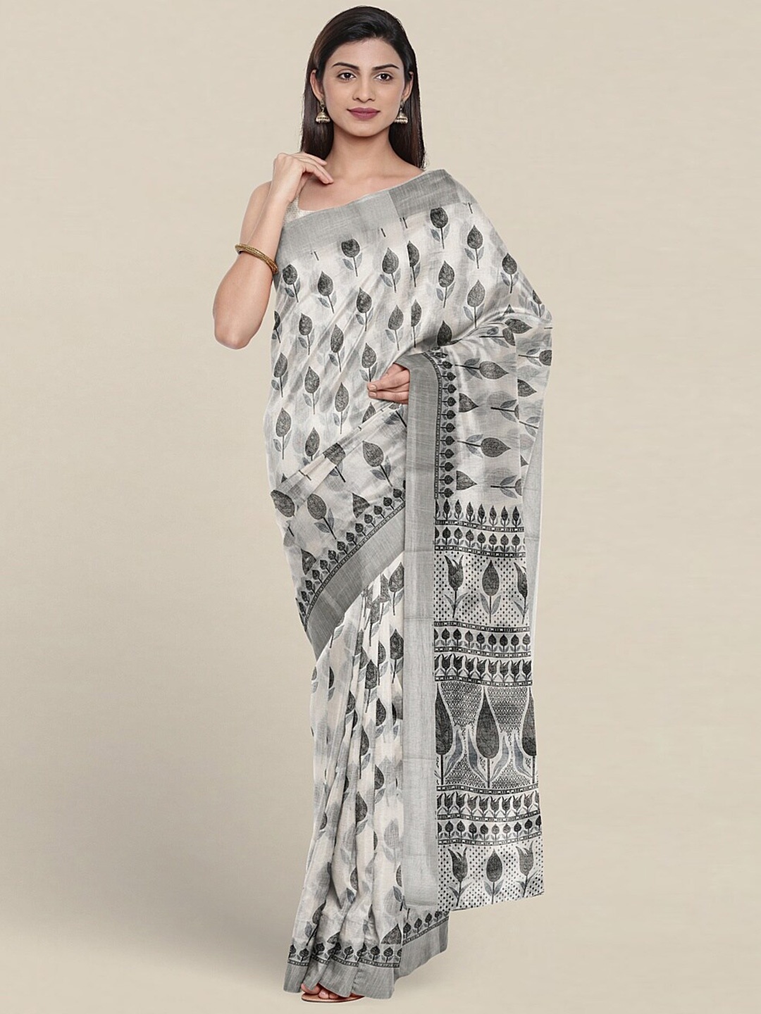 

Pothys Ethnic Motifs Ethnic Motifs Pure Cotton Saree, White