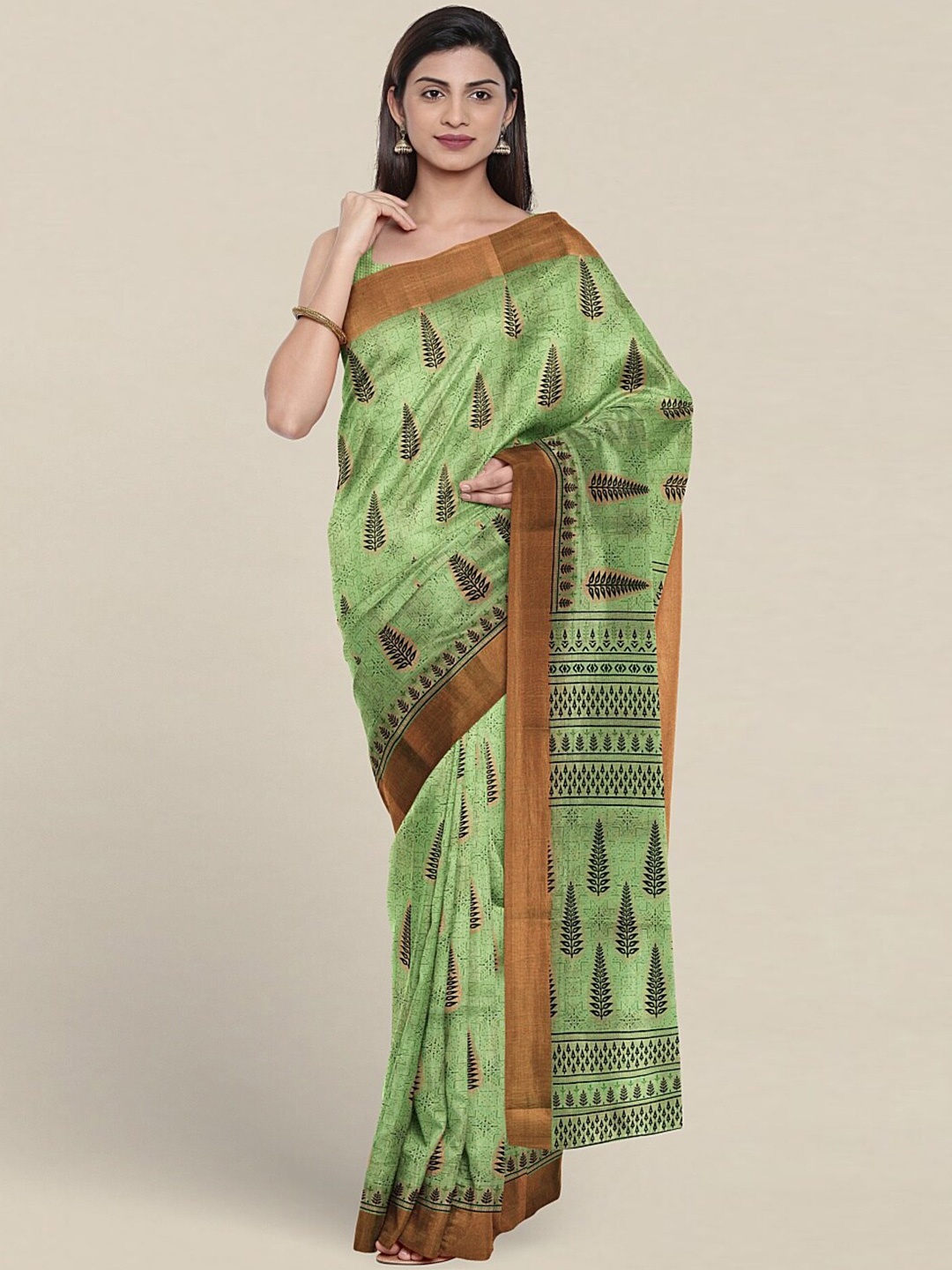 

Pothys Ethnic Motifs Pure Cotton Saree, Green