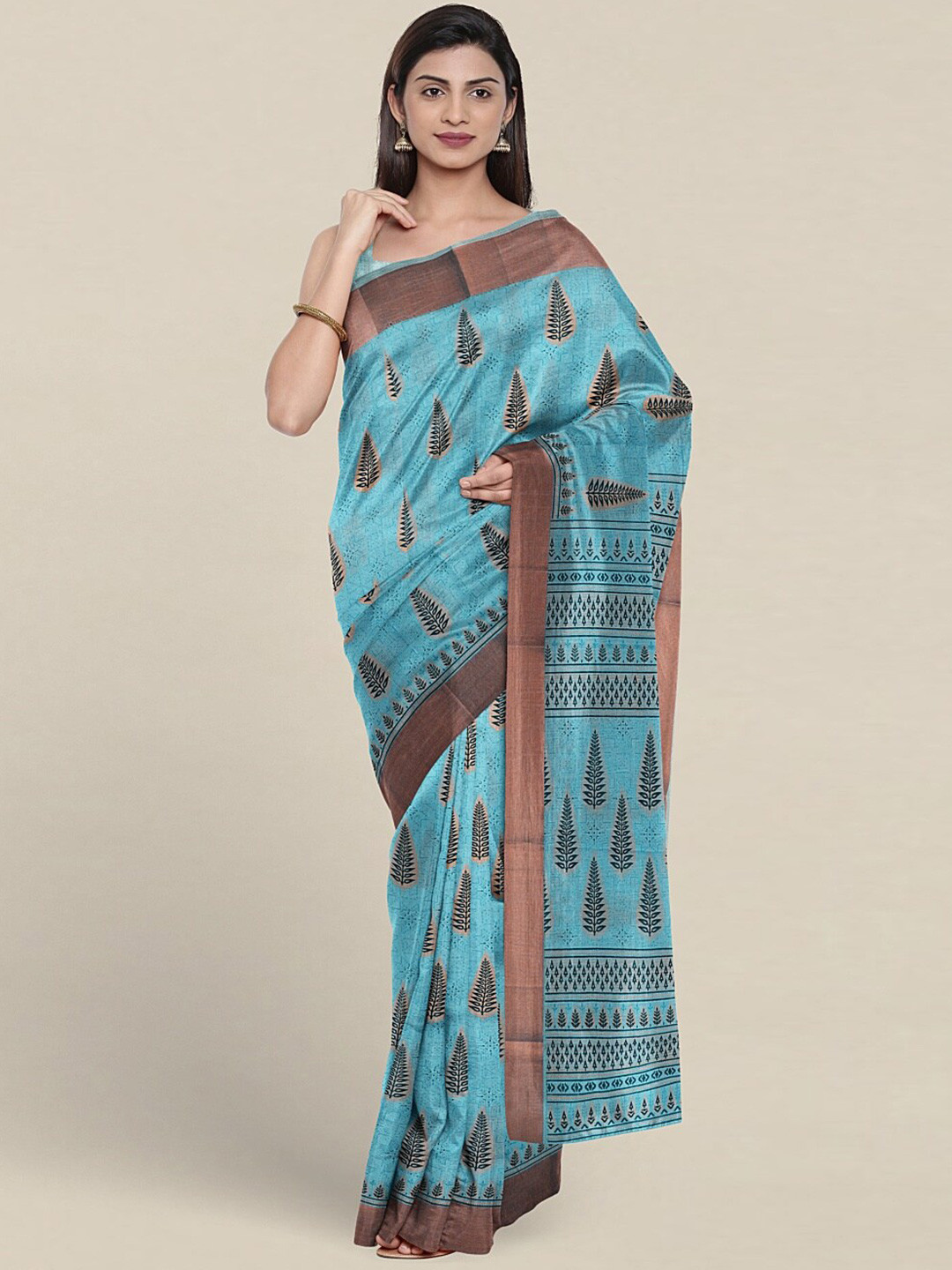 

Pothys Ethnic Motifs Pure Cotton Saree, Blue