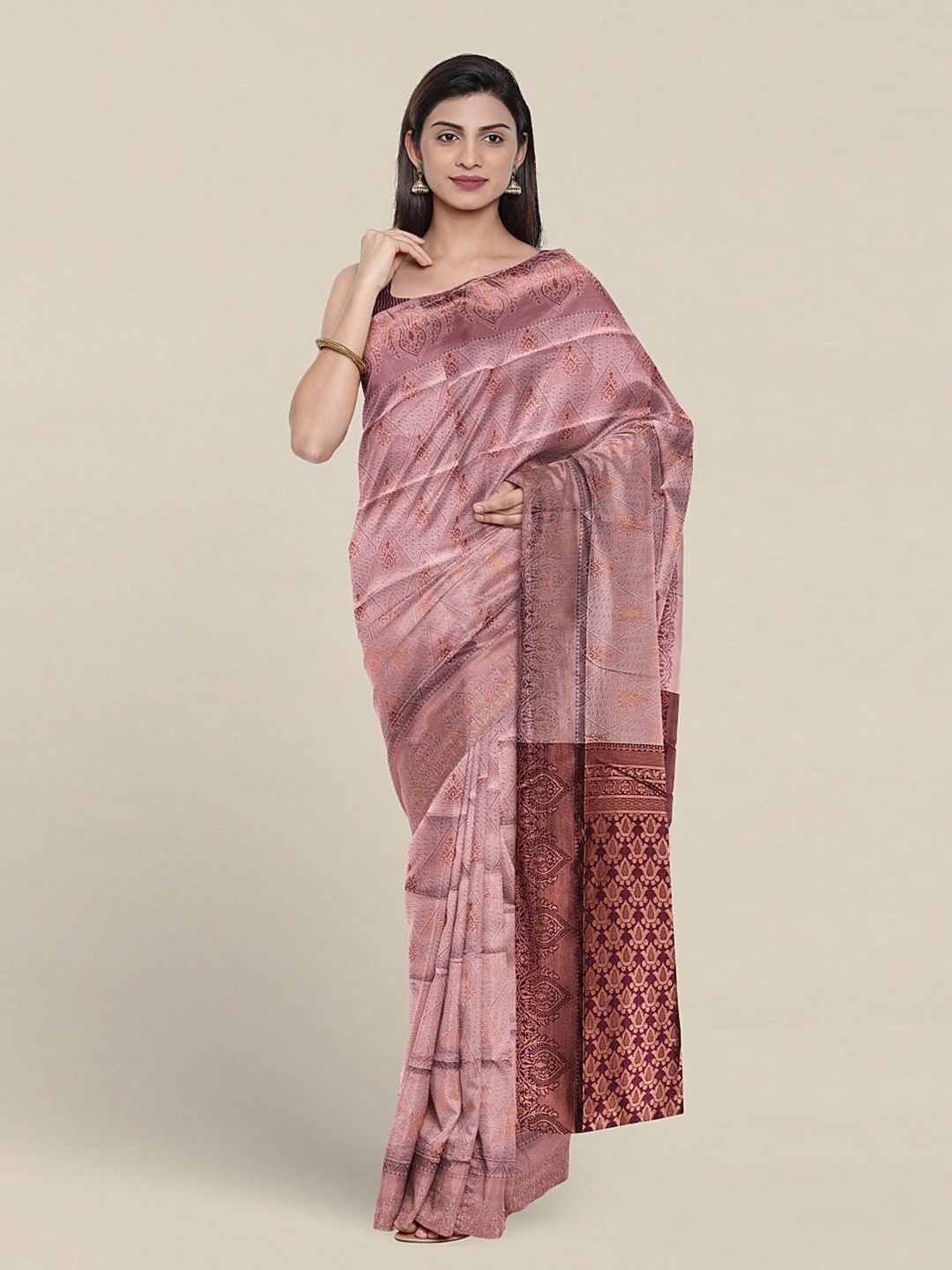 

Pothys Ethnic Motifs Woven Design Zari Jute Silk Saree, Lavender