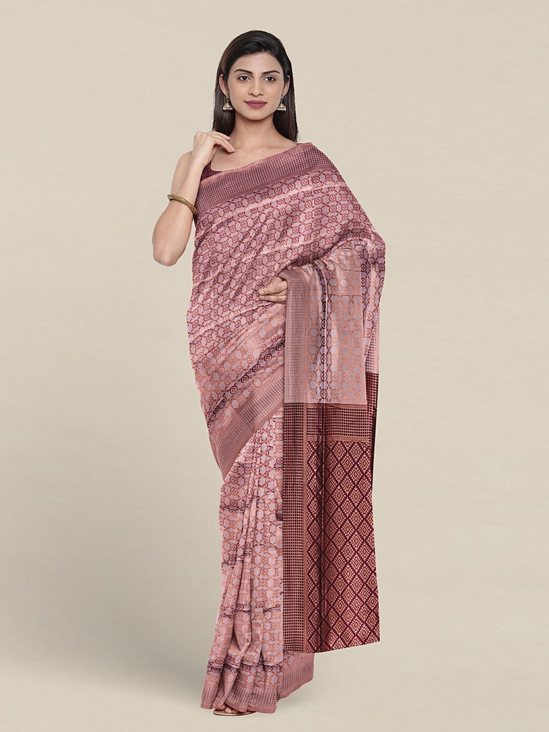 

Pothys Woven Design Zari Jute Silk Saree, Lavender