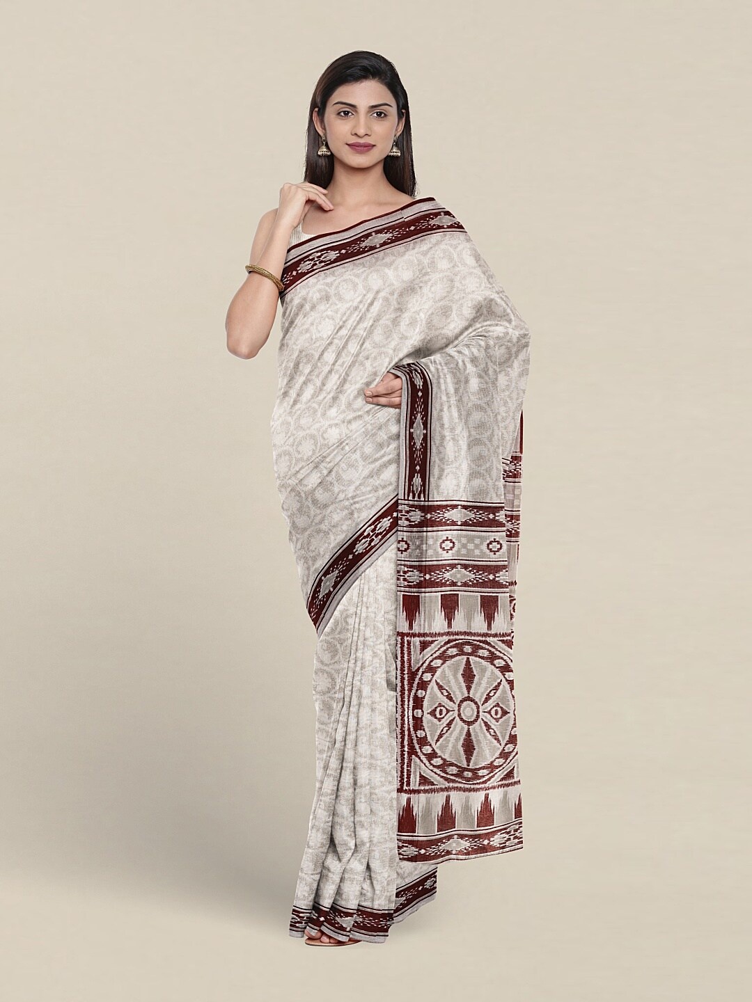 

Pothys Ethnic Motifs Pure Cotton Saree, White