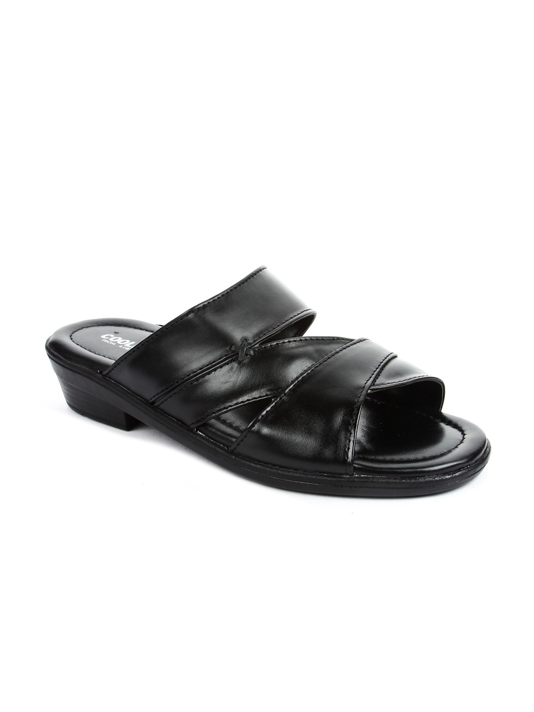 

Coolers Men Black Comfort Leather Sandals