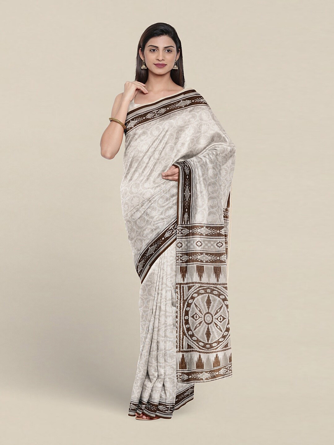 

Pothys Abstract Printed Pure Cotton Saree, White