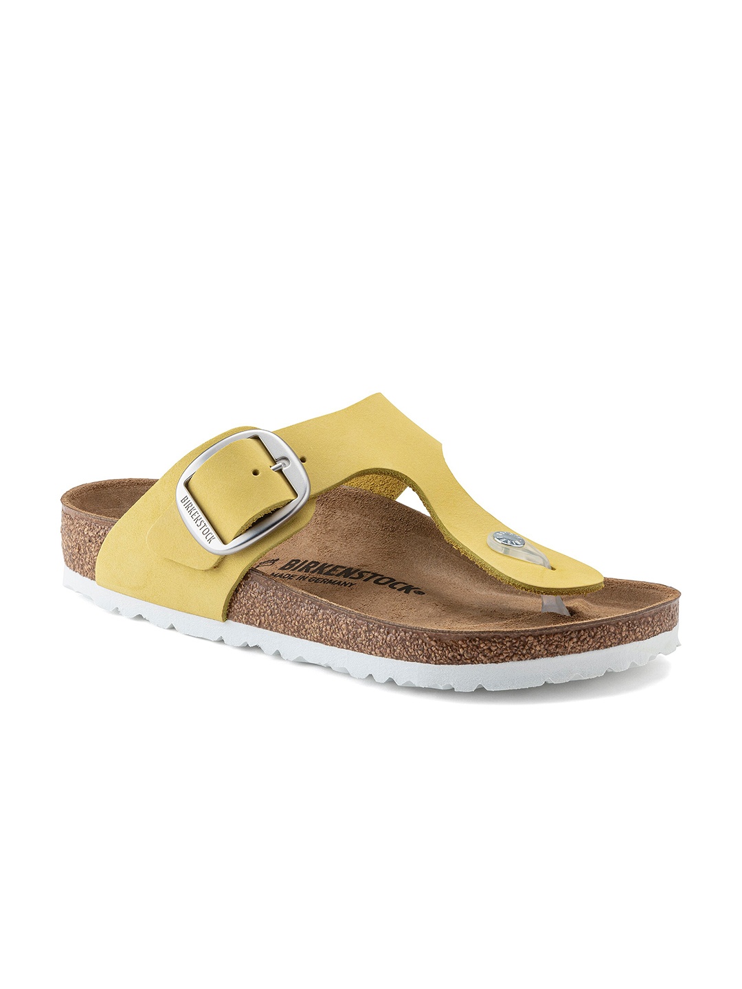 

Birkenstock Gizeh Big Buckle Regular Width Nubuck Leather Open Toe Flats, Yellow