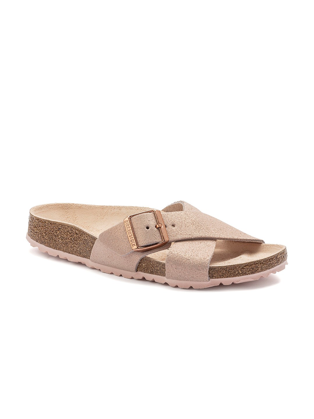 

Birkenstock Siena Narrow Width Cross Strap Open Toe Flats, Rose